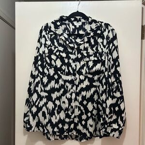 Umgee Black and White Patterned Button-Down Shirt